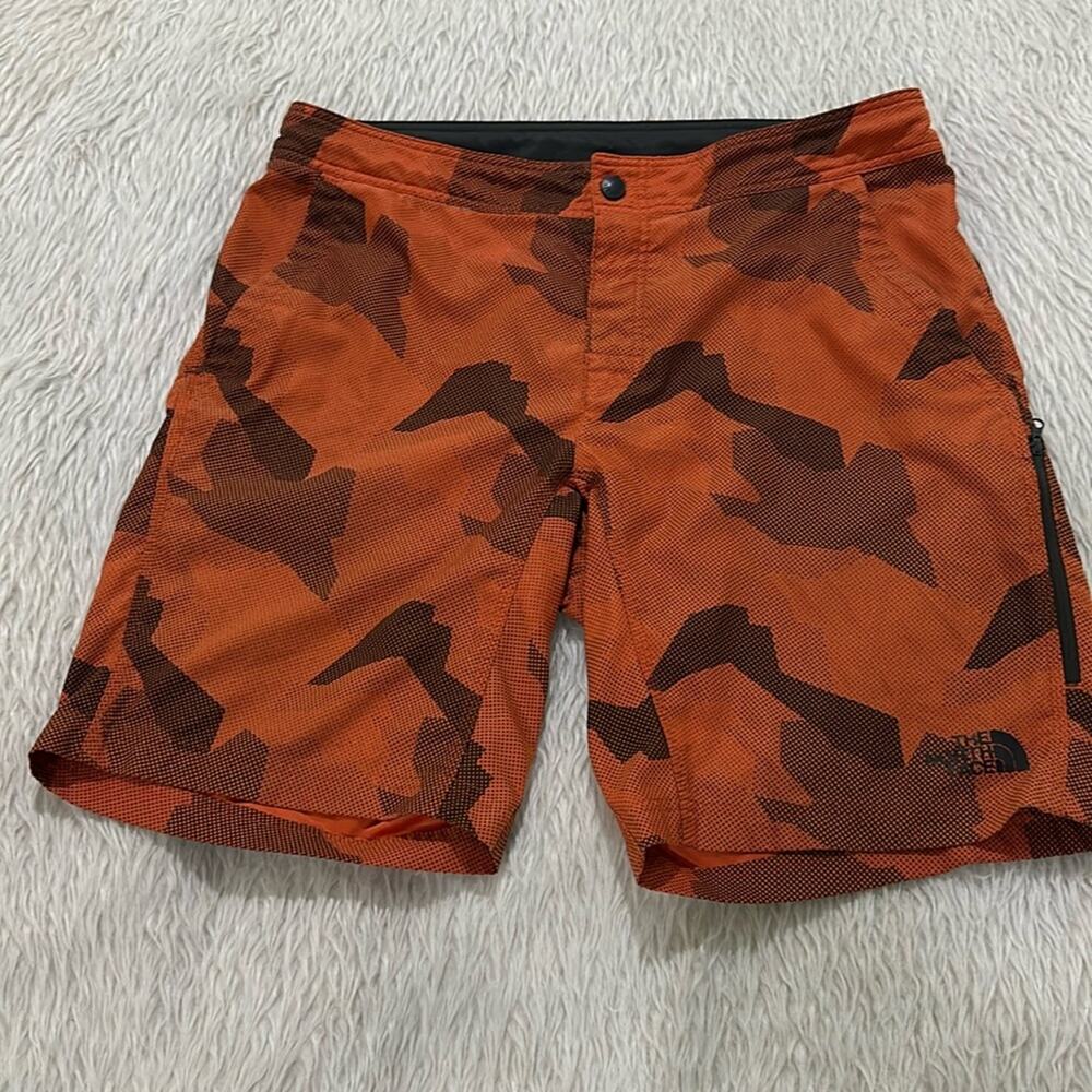 The north face orange camouflage board swimming shorts size 36